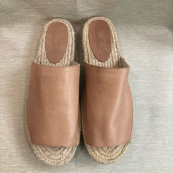 LITTLE BURGUNDY Sz 10 Slip On Platform Slip On Espadrilles Sole  Flats Slides - Picture 3 of 10